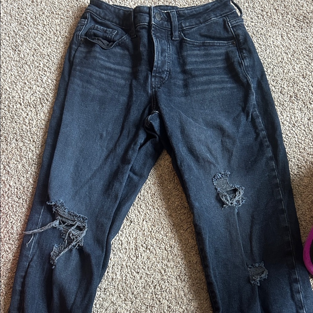 Old Navy Dark Gray Distressed Skinny Jeans